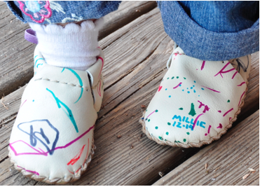 "First Footsteps" kit for making toddler shoes - white - Image 5