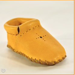 "First Footsteps" kit for making toddler shoes - in bright golden natural elk leather- - Image 4